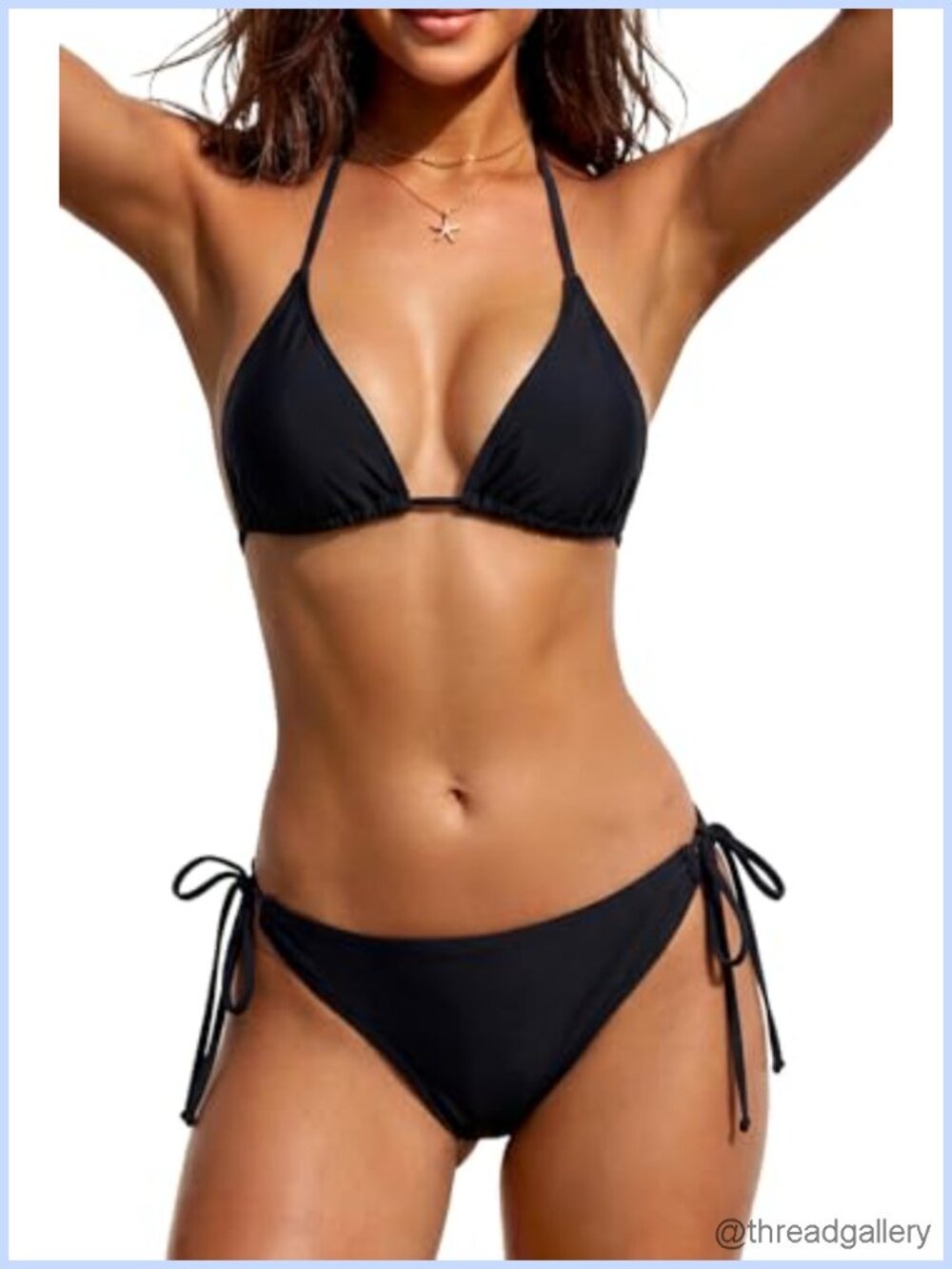 Women's Triangle Bikini Set Tie Side Halter Swimwear Adjustable